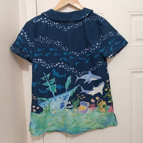 Modcloth womens small peterpan top and skirt set blue skirt has pockets - Picture 3 of 9